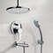 Chrome Tub and Shower System with Rain Ceiling Shower Head and Hand Shower